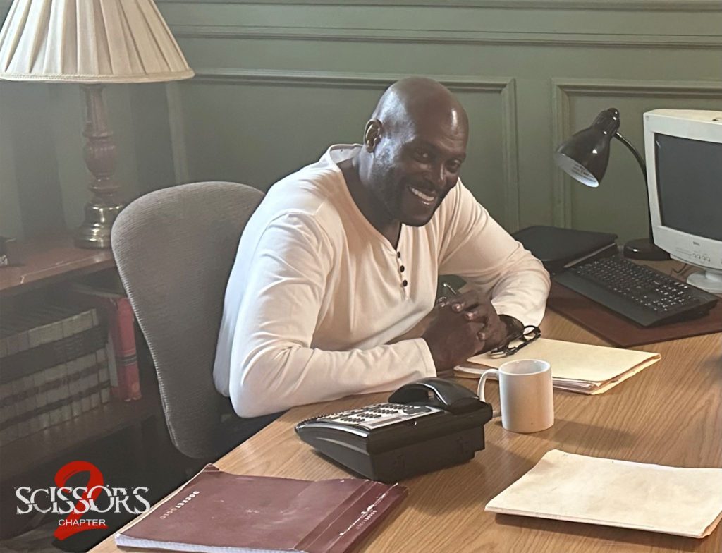 Lexington Steele Behind-the-Scenes during the filming of Scissors: Chapter 2